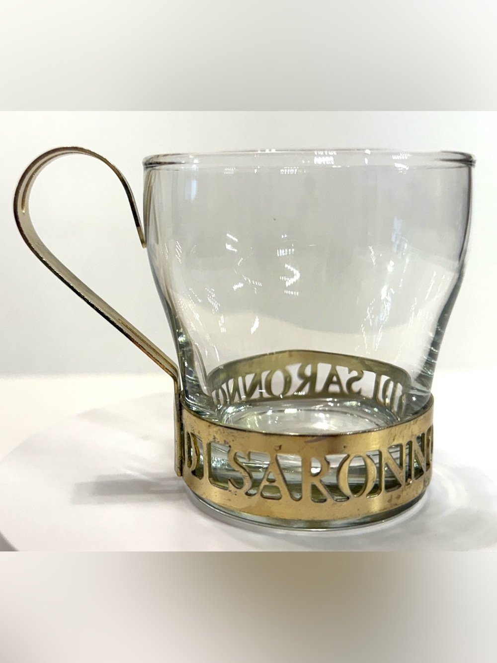 Libbey Amaretto Di Saronno Glasses with Metal Frame  – Set of 2